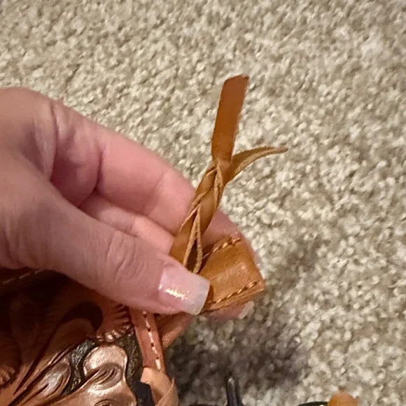 American Darling Tan and Cream Crossbody Bag with Fringe - Picture 6 of 10